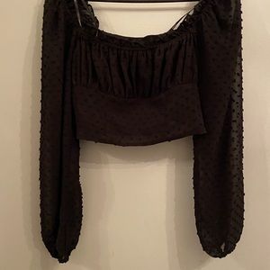 Forever 21 Clip Dot Cropped Top